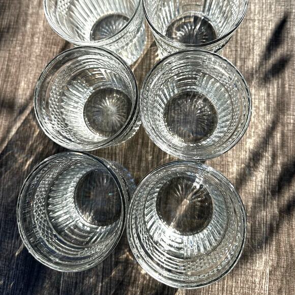 Libbey 'Radiant' Criss Cross Vertical Cut Heavy Double Old Fashioned-Set of 6 - Picture 4 of 7